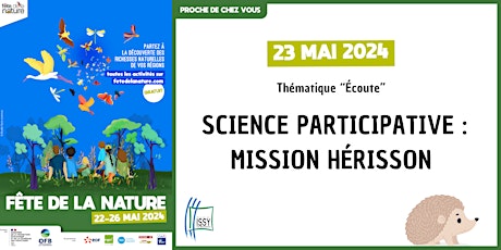 Image principale de Fête de la Nature - Mission hérisson : Partie 2/2 (science participative)