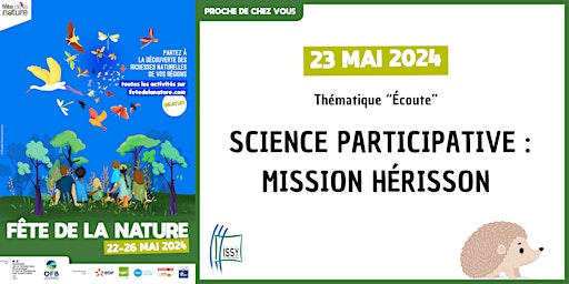 Fête de la Nature - Mission hérisson : Partie 2/2 (science participative) primary image