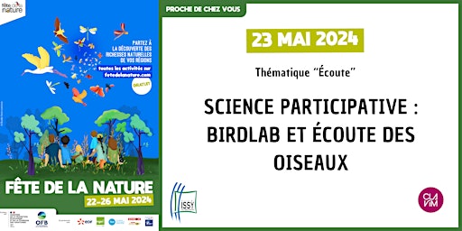 Imagem principal do evento Fête de la Nature - BirdLab et écoute des oiseaux (science participative)