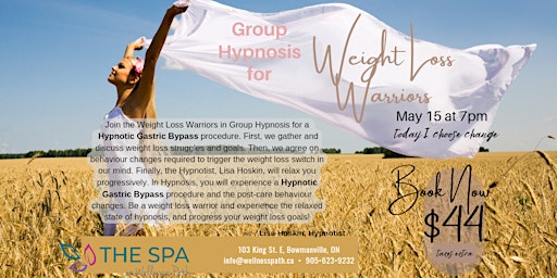 Primaire afbeelding van Weight Loss Warriors - group hypnosis