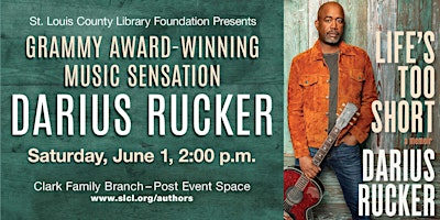 Hauptbild für Author Event - Darius Rucker, "Life's Too Short"