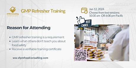 2024 GMP Refresher training for Food Manufacturer
