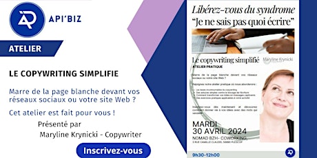 Image principale de ATELIER PRATIQUE  " Le Copywriting simplifié "