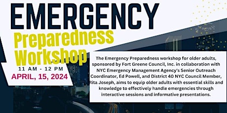 Get Ready & STAY Ready Emergency Preparedness Workshop