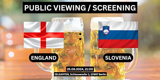 Immagine principale di Public Viewing/Screening: England vs. Slovenia 