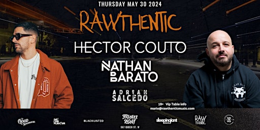 RAWTHENTIC PRESENTS HECTOR COUTO + NATHAN BARATO + ADRIAN SALCEDO primary image