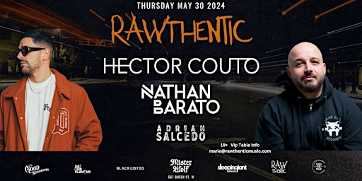 Immagine principale di RAWTHENTIC PRESENTS HECTOR COUTO + NATHAN BARATO + ADRIAN SALCEDO 