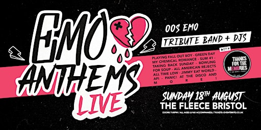 Image principale de Emo Anthems Live - Tribute Band + DJs