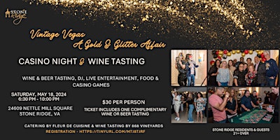 Imagem principal de Stone Ridge Annual Wine Tasting and Casino Night
