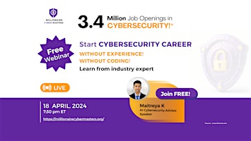 FREE WEBINAR "Start your CAREER in Cybersecurity" primary image