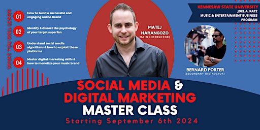Immagine principale di Social Media & Digital Marketing Master class for Music Artists 