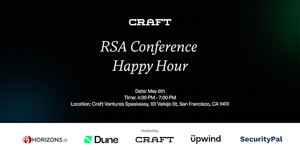 Happy Hour @ Craft with Dune Security, Upwind, Horizon3.ai & SecurityPal