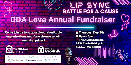 Primaire afbeelding van DDA Love Annual Fundraiser & Lip-sync Battle!