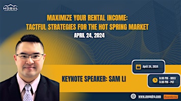 Imagem principal do evento Maximize Your Rental Income: Tactful Strategies for the Hot Spring Market