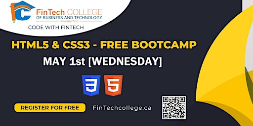 *2024 - FREE Hands-On HTML and CSS Bootcamp - MAY 1st [WEDNESDAY] @ 6:30 PM primary image