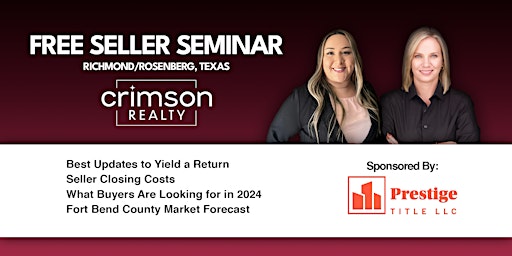 Imagem principal do evento FREE Seller Seminar - Richmond/Rosenberg, TX