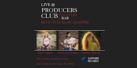 ​A Night Of Music with Anthony Cuomo, Elise Harper and Carolee Rainey