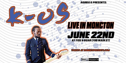 k-os Live in Moncton June 22nd at Tide & Boar primary image