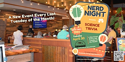 Imagen principal de Nerd Night Presents: Science Trivia - New Time! Prizes, food and brews.