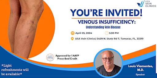 Imagen principal de FREE CME Credit Event: Venous Insufficiency - Understanding Vein Disease