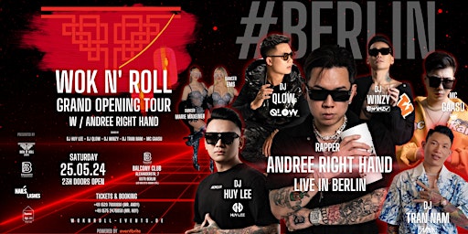 Hauptbild für WOK N' ROLL - Tour #BERLIN w/ANDREE RIGHT HAND" LIVE! @BALCONY, BERLIN