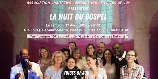 Primaire afbeelding van LA NUIT DU GOSPEL au Profit de « Guérir le Cancer des Enfants »