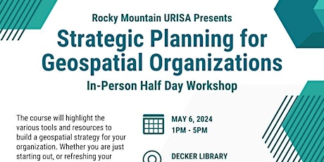 Strategic Planning for Geospatial Organizations (Half Day Workshop)