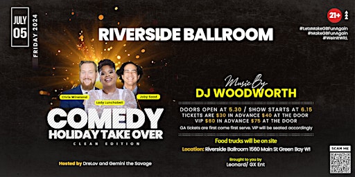 Hauptbild für Riverside Ballroom Comedy Take Over (Clean Show)