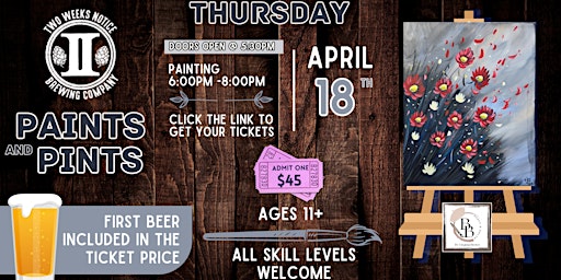 Primaire afbeelding van April Paint & Sip @ Two Weeks Notice Brewing Co.