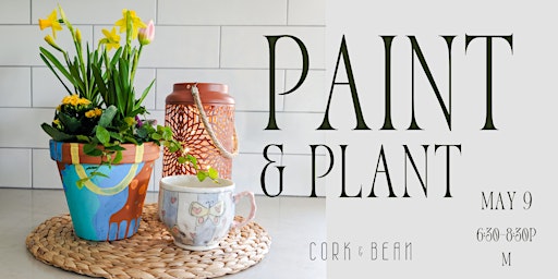 Imagem principal do evento Paint & Plant - Cork and Bean Peterborough Potted Plant Workshop