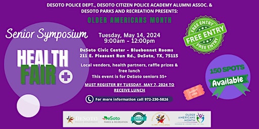 City of DeSoto Senior Symposium and Health Fair Vendor Registration Only*** primary image
