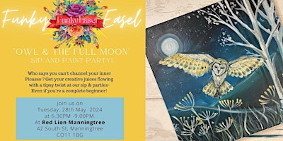 Imagem principal do evento The Funky Easel Sip & Paint Party:  Owl & The Moon