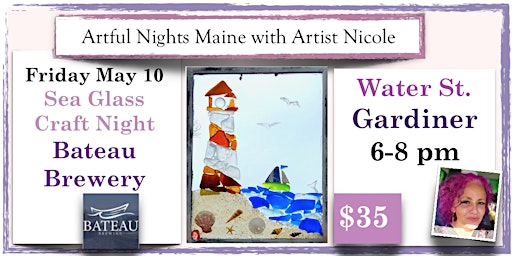 Sea Glass Window Craft Night at Bateau Brewery, Gardiner Maine primary image