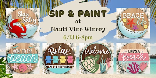 Imagem principal do evento Nauti Vine Winery Beach Sip & Paint