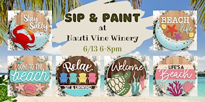 Imagem principal do evento Nauti Vine Winery Beach Sip & Paint