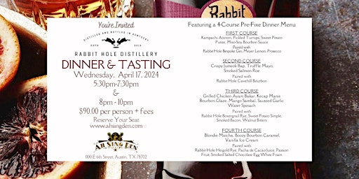 Primaire afbeelding van Rabbit Hole Bourbon Dinner & Tasting