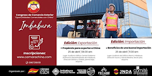 Congreso de Oportunidades Comerciales China-Ecuador para Exportadores primary image