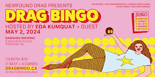 Imagen principal de Newfound Drag Presents: DRAG BINGO Hosted by Eda Kumquat + Guest