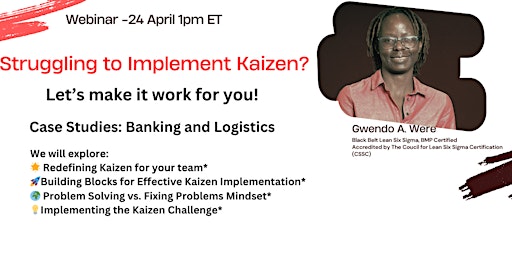 Immagine principale di Struggling to Implement Kaizen?  Let's make it work for you! 