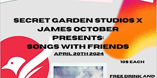 Imagem principal do evento Secret Garden Studios X James October presents “Songs with Friends”