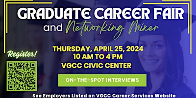 Image principale de VGCC Spring Graduate Career Fair and Networking Mixer