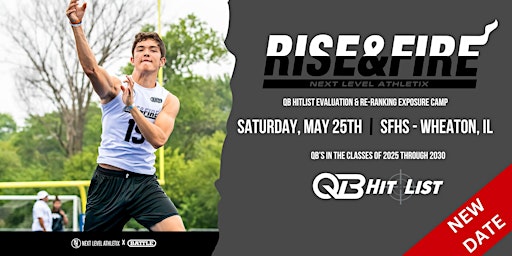 Image principale de Rise & Fire Middle School & High School QB Hitlist Exposure Camp