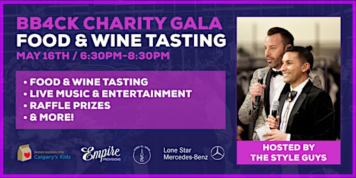 Image principale de BB4CK Charity Gala - Food & Wine Tasting Event - Proceeds Donated to BB4CK