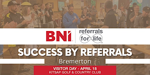 Image principale de BNI - Success by Referrals Visitor Day