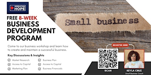 Primaire afbeelding van Free 8-week Small Business Development Program