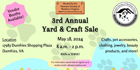 3rd Annual Yard & Craft Sale hosted by the Humane Society of Northern Virginia