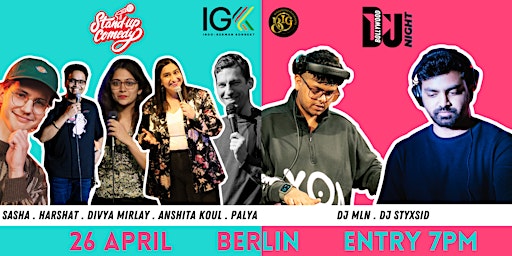 Primaire afbeelding van Stand-up Comedy & Bollywood DJ Night Berlin