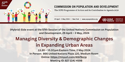 Imagem principal do evento Managing Diversity & Demographic Changes in Expanding Urban Areas