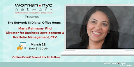 Women.NYC Network | 1:1 Digital Office Hours with Maria Rahmany, PhD