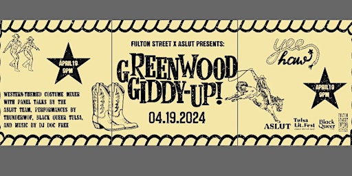 Imagen principal de Greenwood Giddy Up with ASLUT Zine and Fulton Street Books